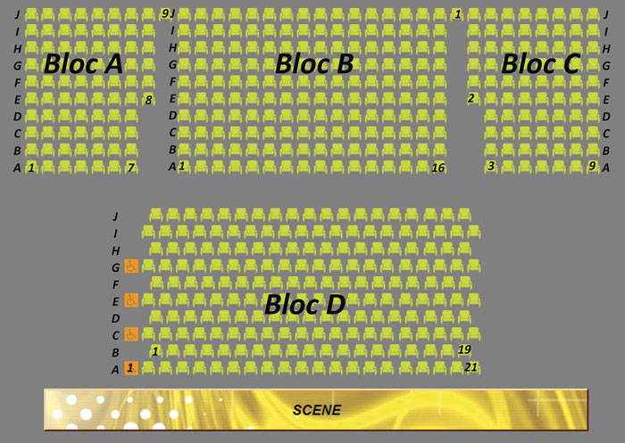 plan de salle Odyssée Pusignan théâtre